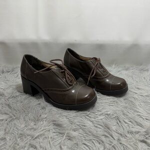 Hot tomato heel oxfords